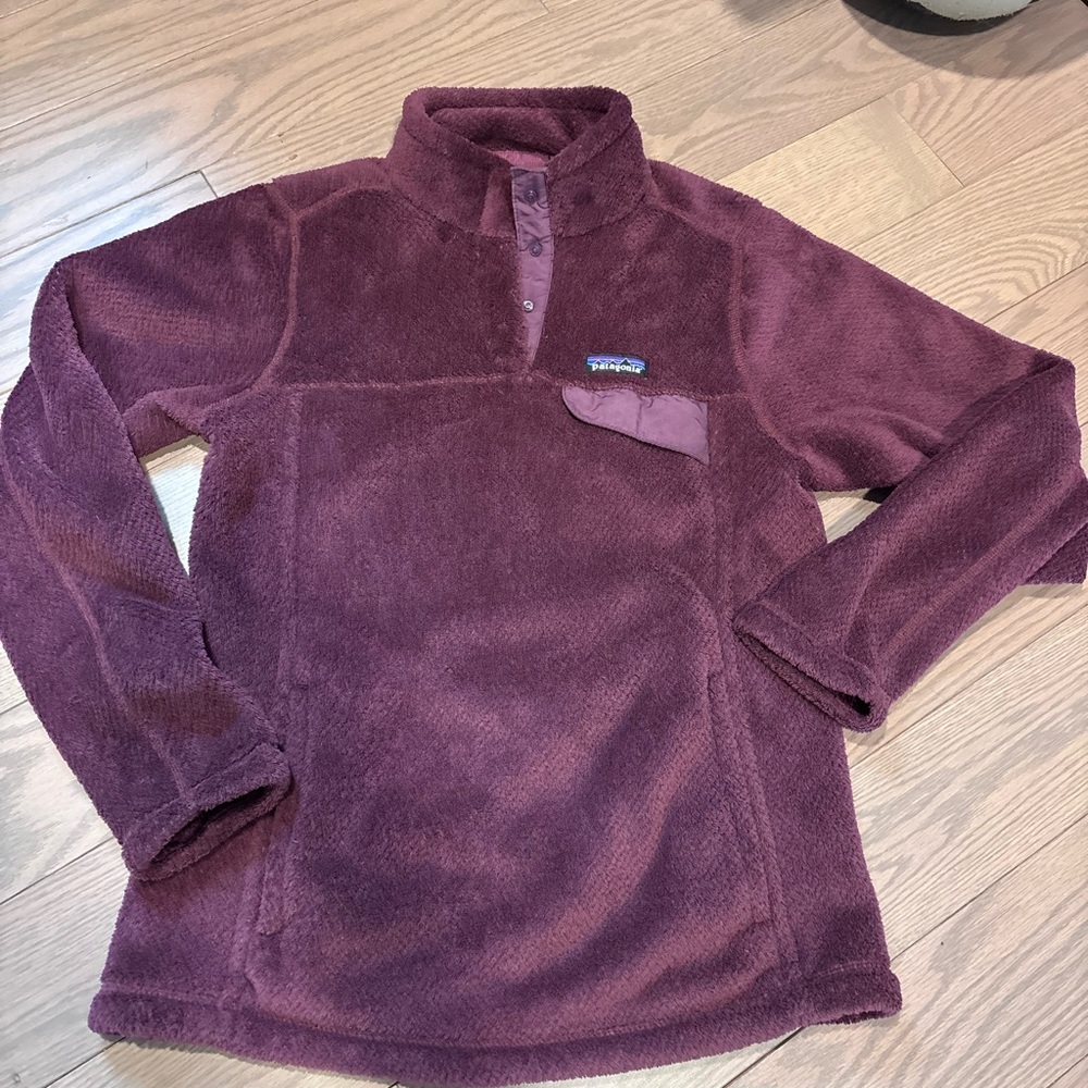 Patagonia Women's Maroon Fleece Snap-T Pullover